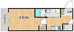 仮）西ノ京東月光町新築マンション 3階1Kの間取り