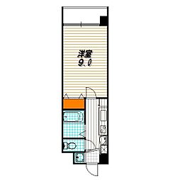 パサージュ二条城東 6階1Kの間取り