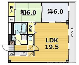 AFICION堀川 11階2LDKの間取り