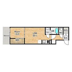 シエーナグランデ四条烏丸 5階1LDKの間取り