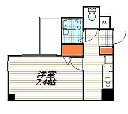 スクエア烏丸御池 10階1Kの間取り
