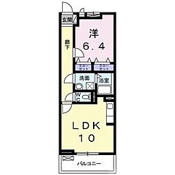 メゾン川勝III 1階1LDKの間取り