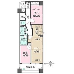 エルシア御池間之町 7階2LDKの間取り