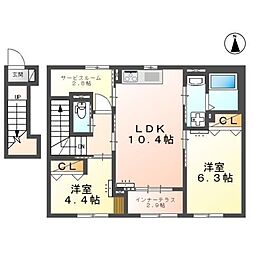 コラソン江戸町 202 2階2SLDKの間取り