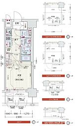 プレサンスTHE KYOTO彩美 1階1Kの間取り