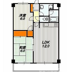 グランメゾン 5階2LDKの間取り