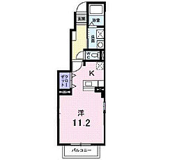 フィオーレ0 1階ワンルームの間取り