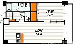 HF四条河原町レジデンス 1LDKの間取図画像