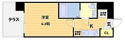 京都市右京区太秦上刑部町マンション 1Kの間取図画像