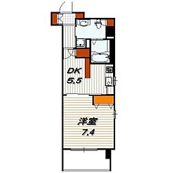 エイペックス京都東山三条 1DKの間取図画像