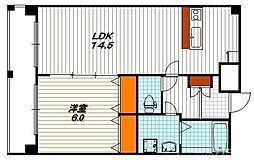 HF四条河原町レジデンス 1LDKの間取図画像