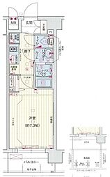 プレサンスTHEKYOTO流雅 1Kの間取図画像