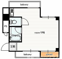 ノアーズアーク京都五条 1Kの間取図画像
