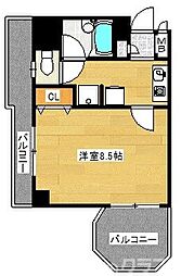 サンシティ烏丸高辻 1Kの間取図画像