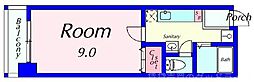 ハウスセゾン両替町 1Kの間取図画像
