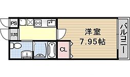 ディアネス西院 1Kの間取図画像
