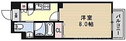 レジディア洛北 1Kの間取図画像