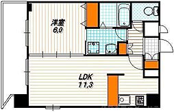 ライジングコート京都西院フロンティア 1LDKの間取図画像