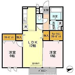 グランパルク 2LDKの間取図画像