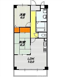フェアリージャム 2LDKの間取図画像