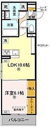 レオパレス伏見 1LDKの間取図画像