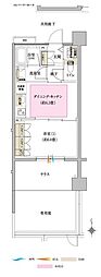 ブリリア京都五条 1DKの間取図画像