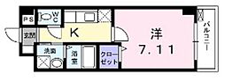 ベリエ太秦 1Kの間取図画像