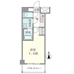 下鴨グランドビル 1Kの間取図画像