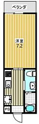 クレアラ・クーオ 1Kの間取図画像