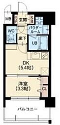 クレアドーレ京都二条 1DKの間取図画像