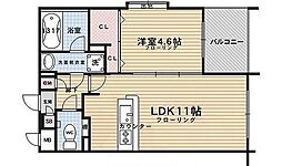 パレスリヴェール 1LDKの間取図画像