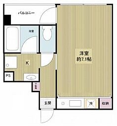 プロスペクト下鴨 1Kの間取図画像