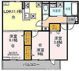 D-ROOM京都壬生 3LDKの間取図画像