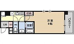 アスヴェル京都二条烏丸 1Kの間取図画像