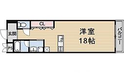 メゾン・ドゥ・クール ワンルームの間取図画像