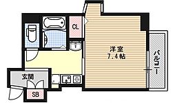 KDXレジデンス西院 1Kの間取図画像