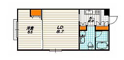 Optima御所西藪之内町 1LDKの間取図画像