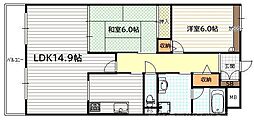 プロスペクト桂 2LDKの間取図画像