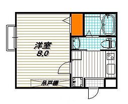 アークリード四条油小路 1Kの間取図画像