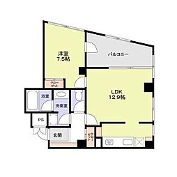 クリヨン岡崎 1LDKの間取図画像
