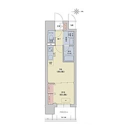 リシュドール梅小路 1DKの間取図画像