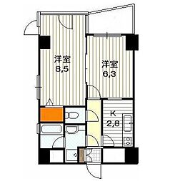 デ・リード烏丸五条 1LDKの間取図画像