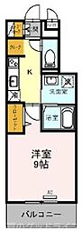 ストーリーズうずまさ 1Kの間取図画像