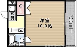 コクーン三条大宮 ワンルームの間取図画像