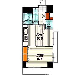 エステムプラザ京都河原町通2レジデンシャル 1DKの間取図画像