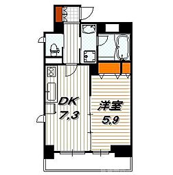 ベラジオ五条堀川3 1DKの間取図画像