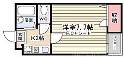 ディアリオ大宮 1Kの間取図画像