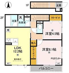アルデフルール西向日駅前 南棟 2階