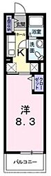グランアルカンシェル 1Kの間取図画像