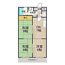 ロイヤルコーポ 3DKの間取図画像